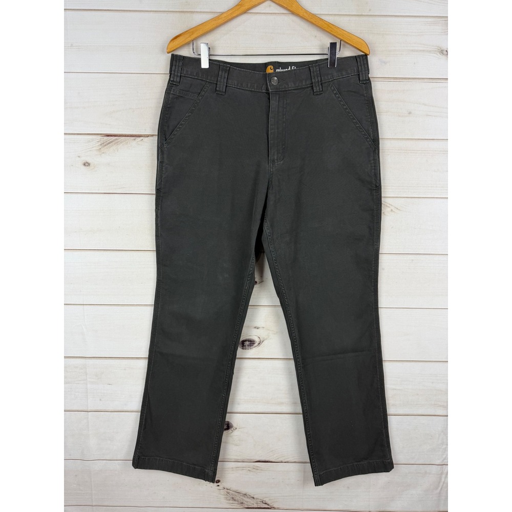 Carhartt Pants Mens Gray 34x30 Relaxed Fit Canvas Work Grunge 102291 306